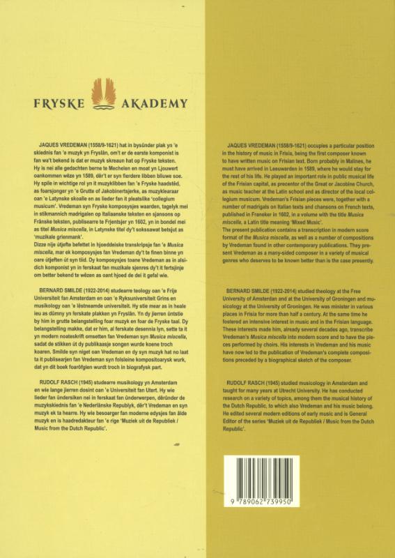Achterkant van Musica Frisica