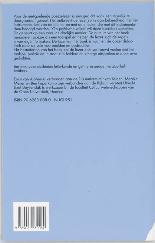 Achterkant van Op poetische wijze