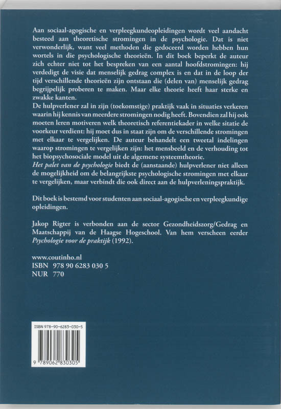 Achterkant van Het palet van de psychologie