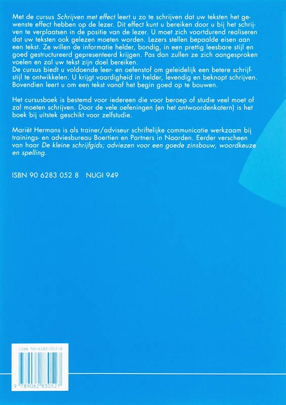 Achterkant van Schrijven met effect