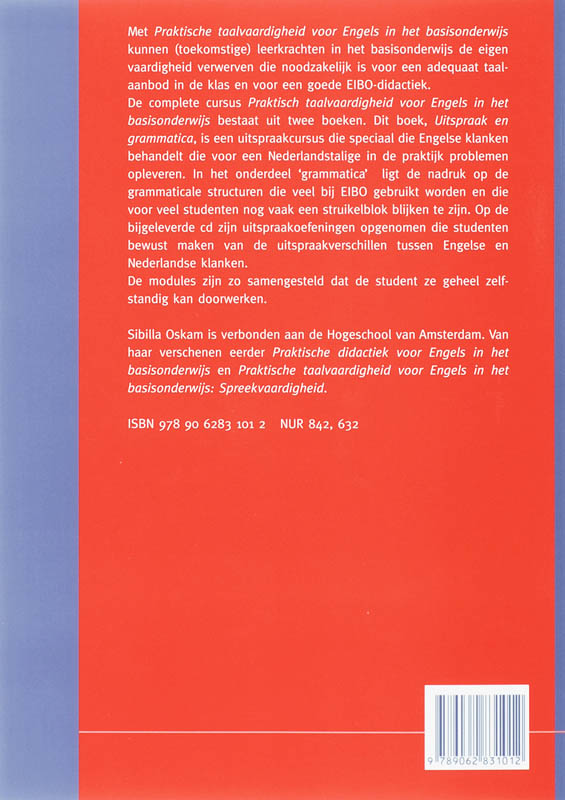 Achterkant van Uitspraak en grammatica