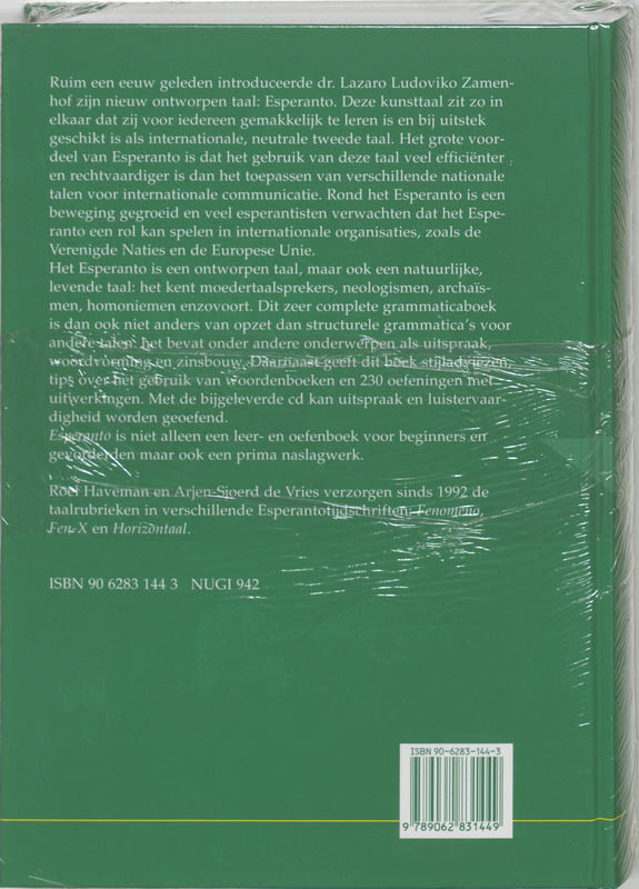 Achterkant van Esperanto