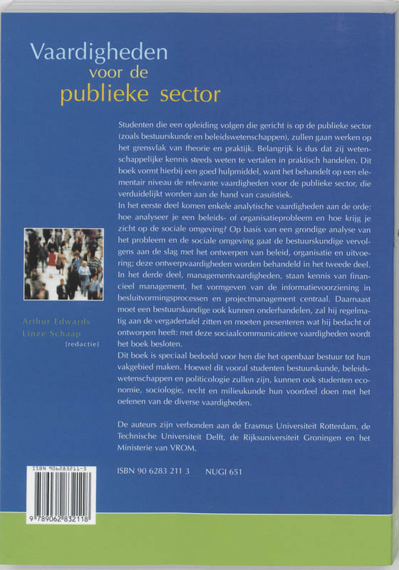 Achterkant van Vaardigheden voor de publieke sector