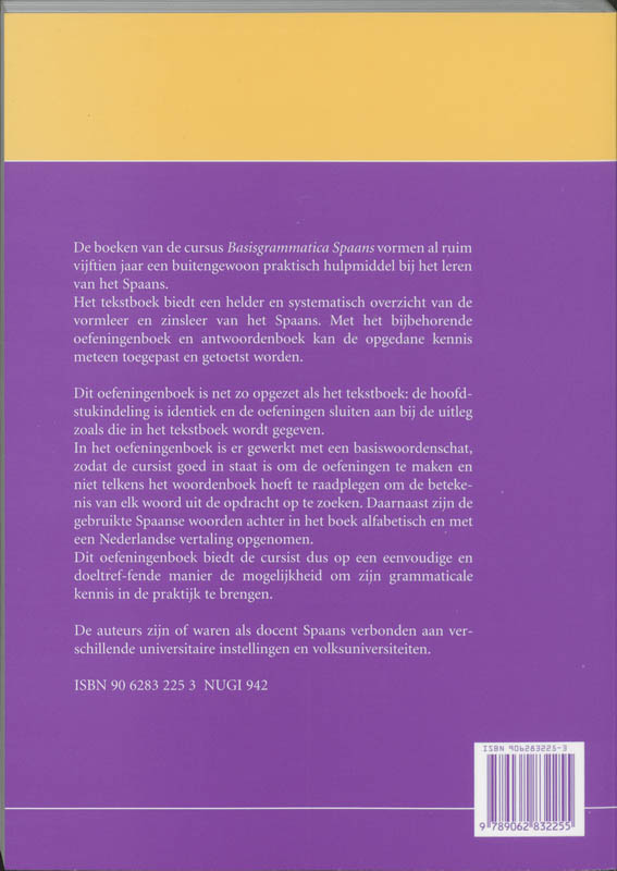 Achterkant van Oefeningenboek