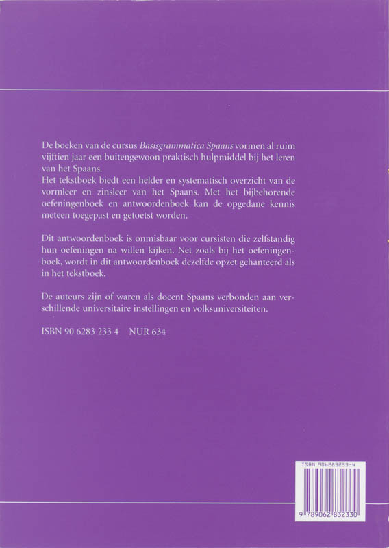 Achterkant van Antwoordenboek