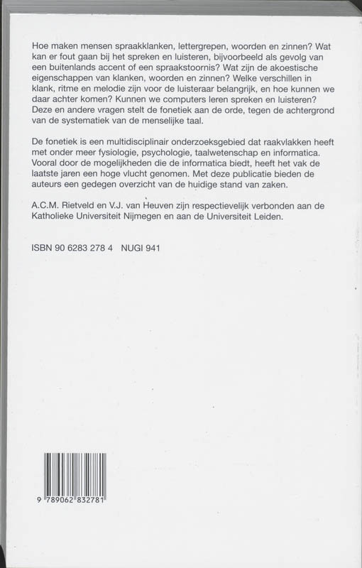 Achterkant van Algemene fonetiek