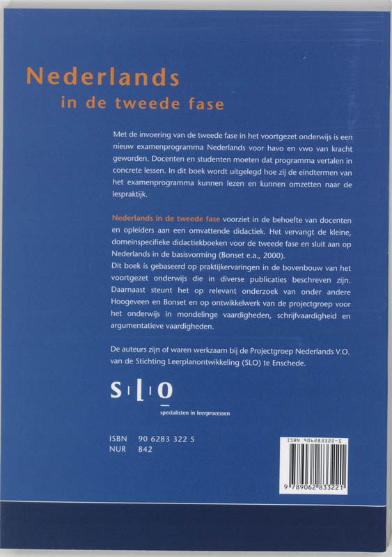Achterkant van Nederlands in de tweede fase