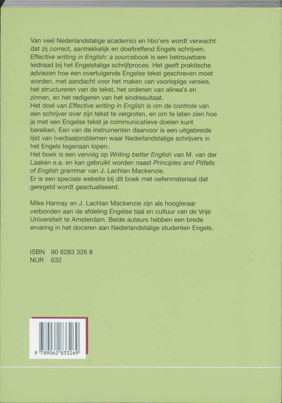Achterkant van Effective writing in English