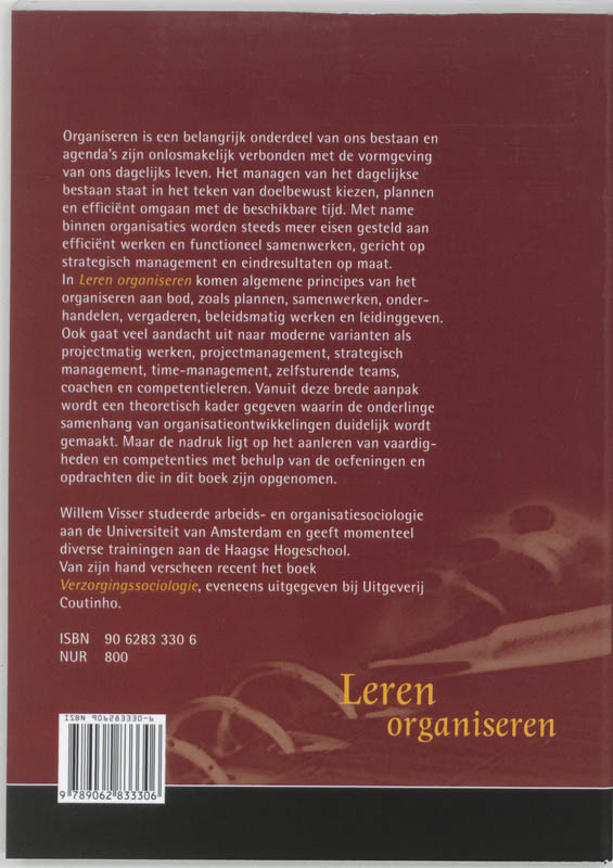 Achterkant van Leren organiseren