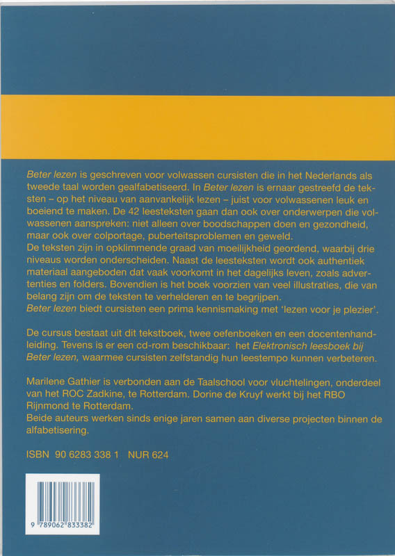 Achterkant van Tekstboek