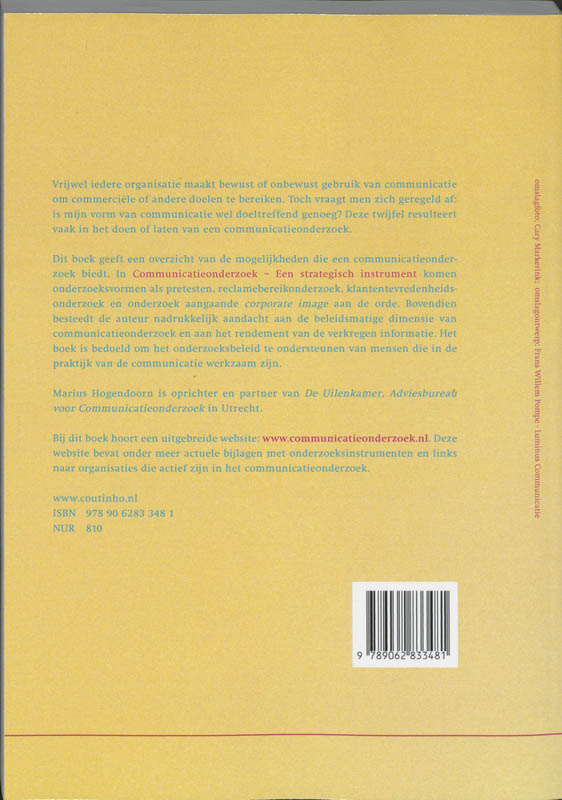Achterkant van Communicatieonderzoek