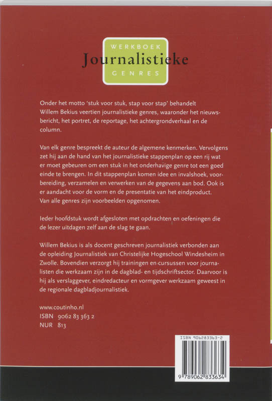 Achterkant van Werkboek journalistieke genres