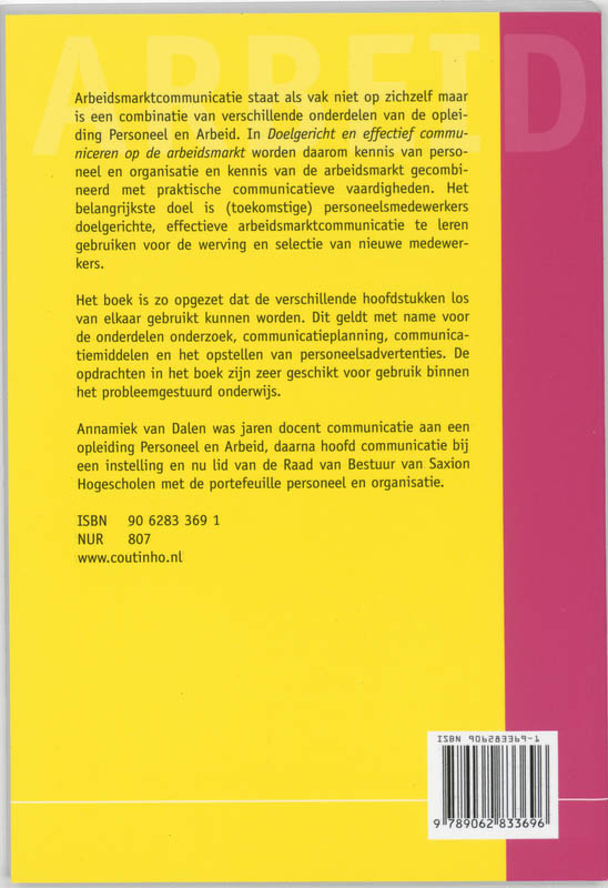 Achterkant van Doelgericht en effectief communiceren op de arbeidsmarkt