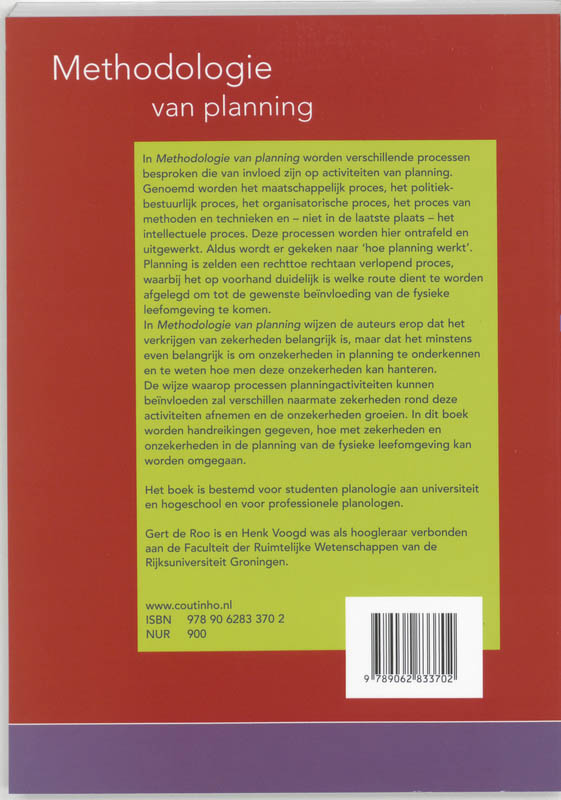 Achterkant van Methodologie van planning
