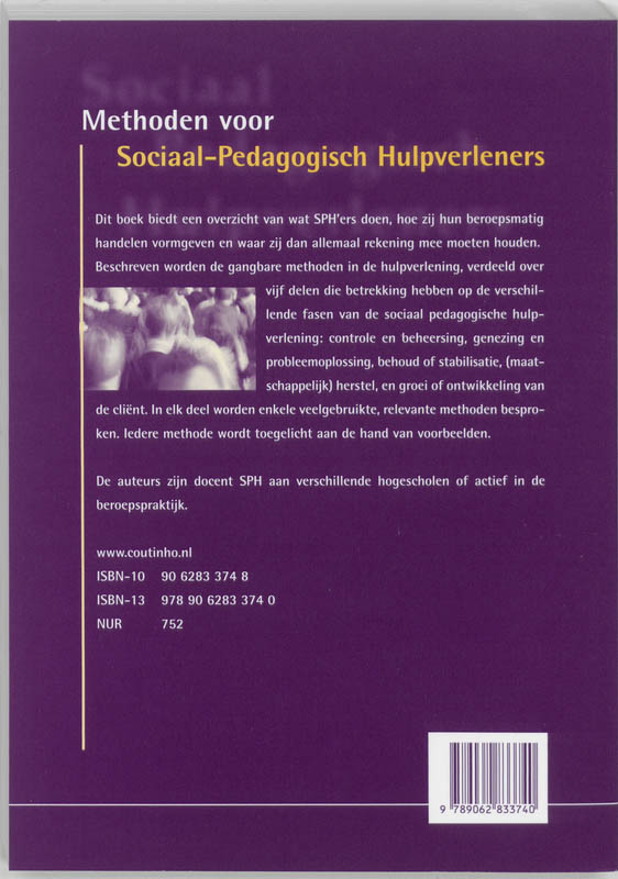 Achterkant van Methoden voor sociaal pedagogisch hulpverleners