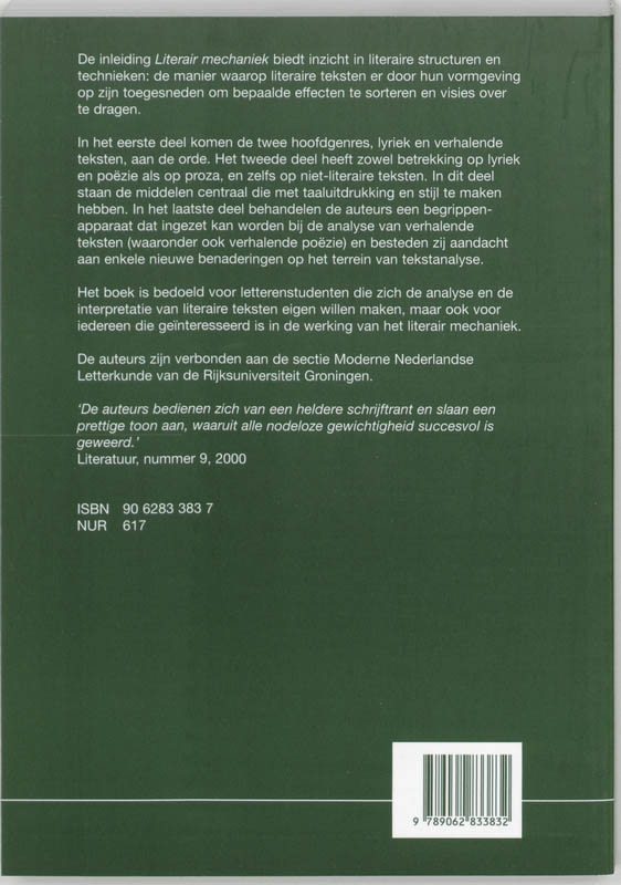 Achterkant van Literair mechaniek