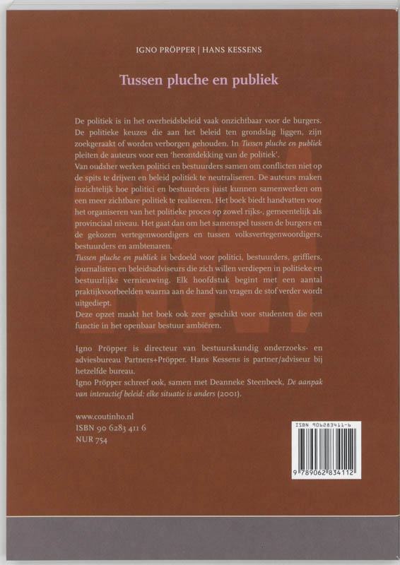 Achterkant van Tussen pluche en publiek