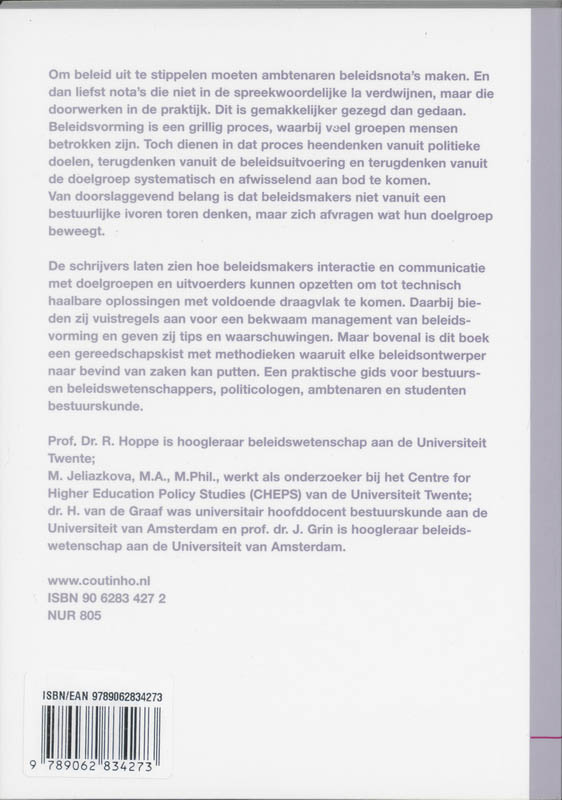 Achterkant van Beleidsnota's die (door)werken