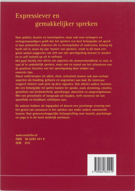 Achterkant van Expressiever en gemakkelijker spreken