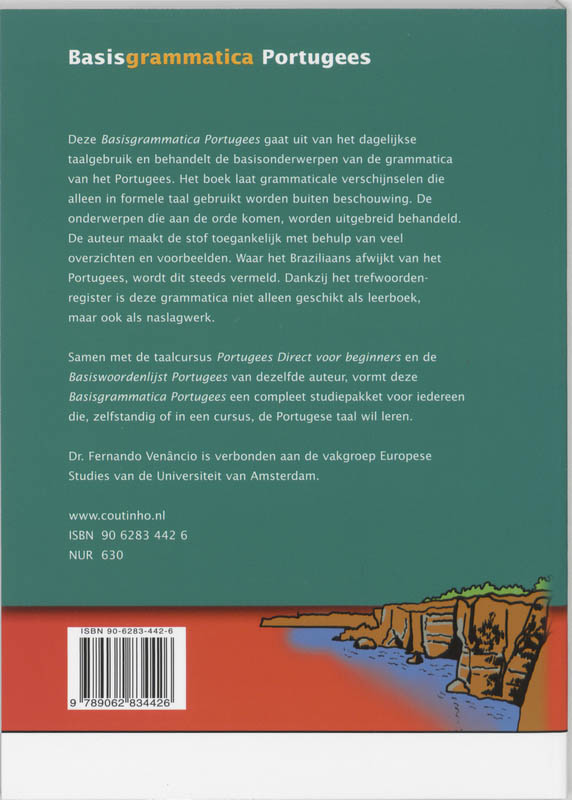 Achterkant van Basisgrammatica Portugees