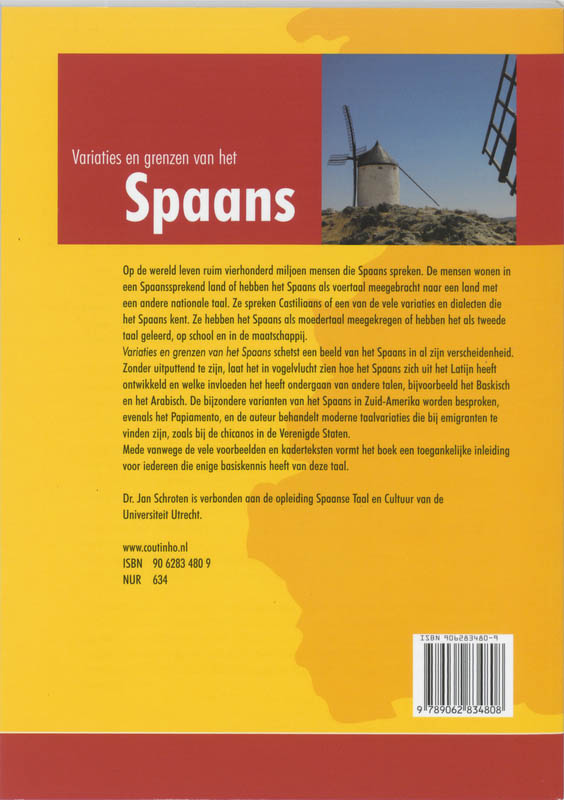Achterkant van Variaties en grenzen van het Spaans