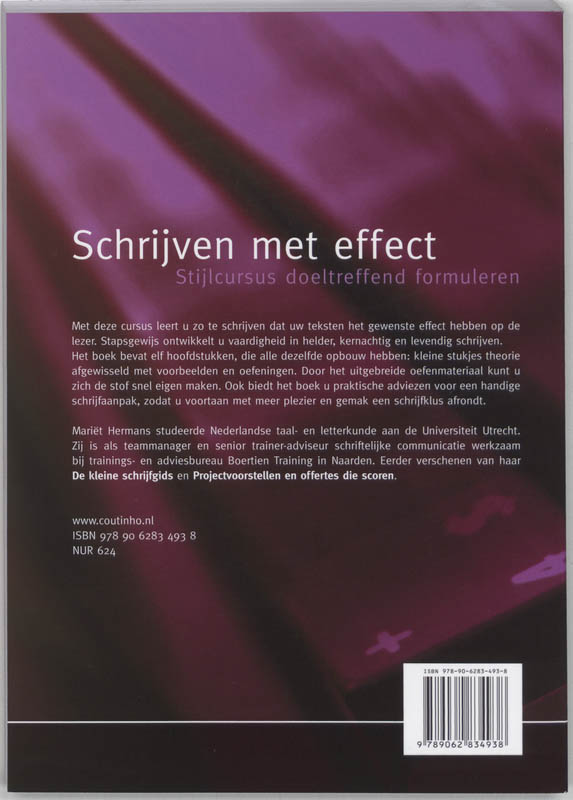 Achterkant van Schrijven met effect