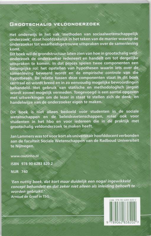 Achterkant van Grootschalig veldonderzoek