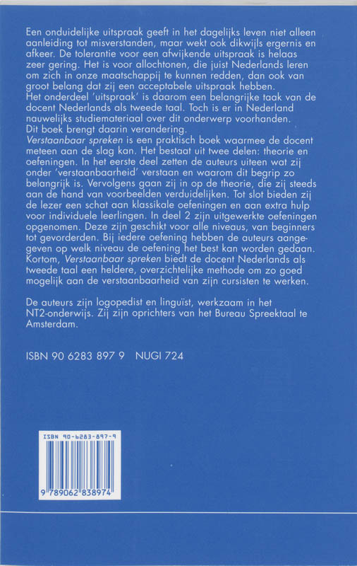 Achterkant van Verstaanbaar spreken