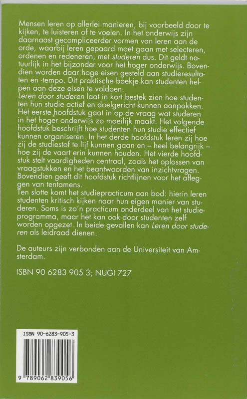 Achterkant van Leren door studeren