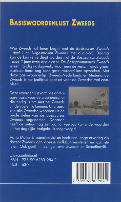 Achterkant van Basiswoordenlijst Zweeds