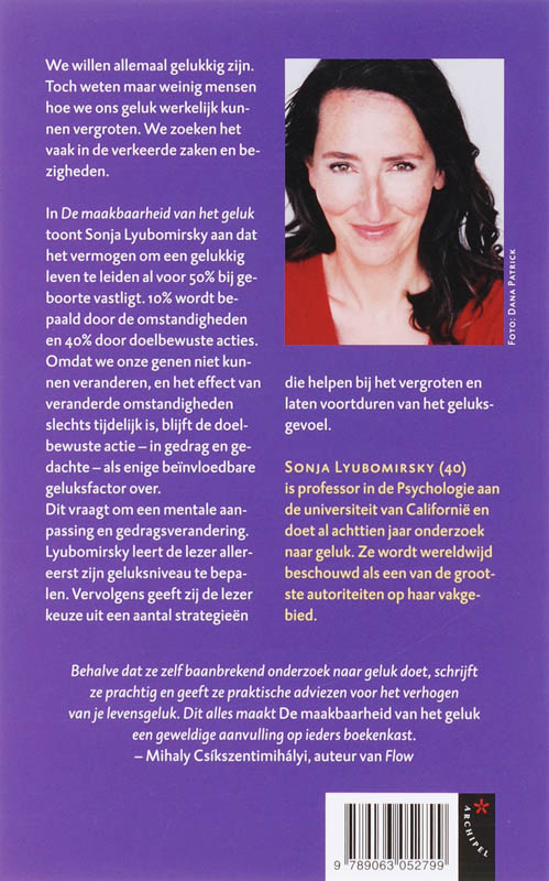 Achterkant van De maakbaarheid van het geluk