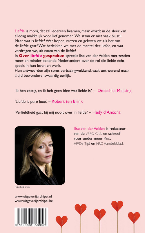 Achterkant van Over de liefde gesproken