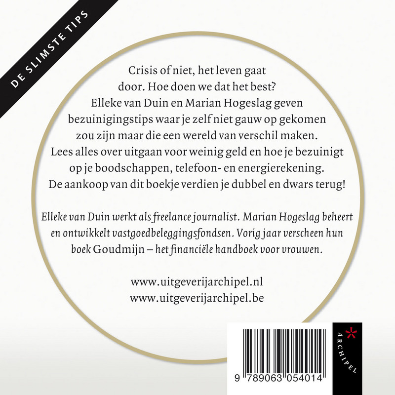 Achterkant van Met minder euro's door het leven
