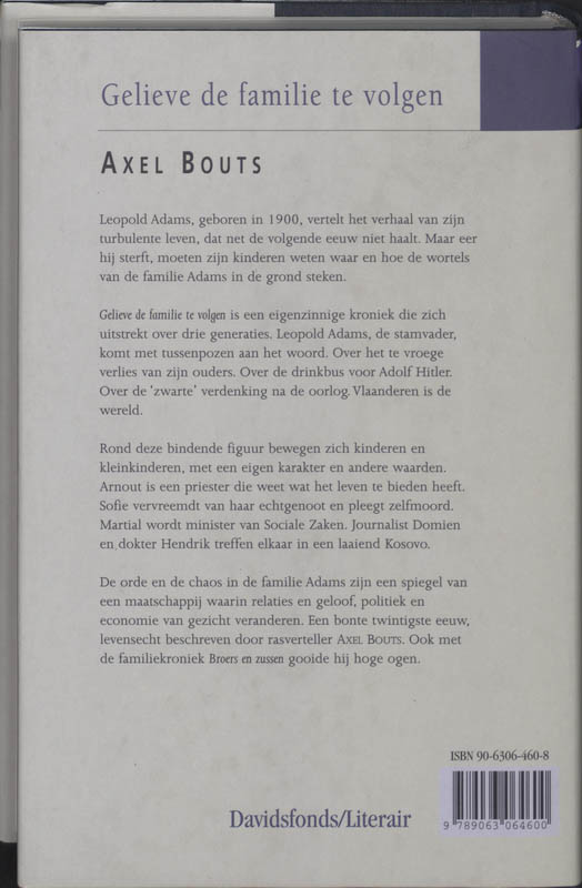Achterkant van Gelieve de familie te volgen
