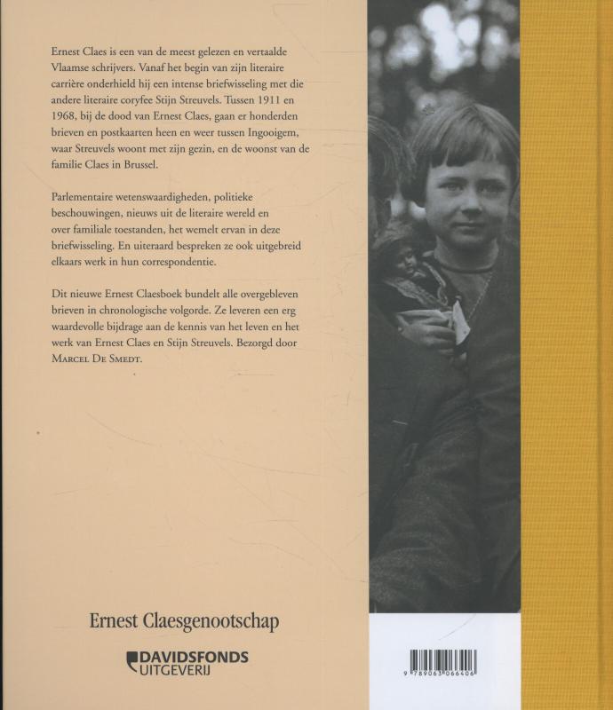Achterkant van Briefwisseling Stijn Streuvels (1871-1969) en Ernest Claes (1885-1968)