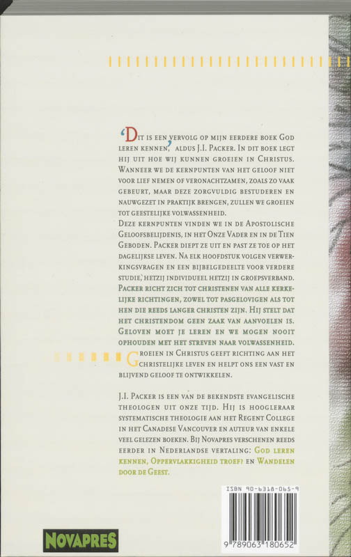 Achterkant van Groeien in Christus
