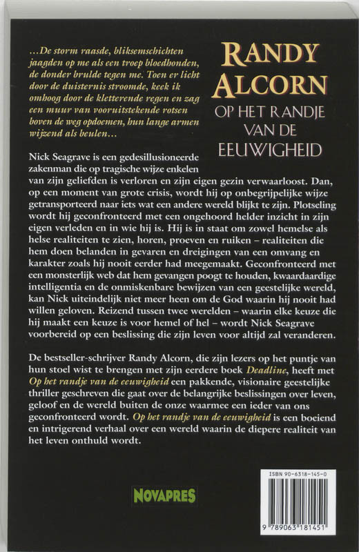 Achterkant van Op het randje van de eeuwigheid