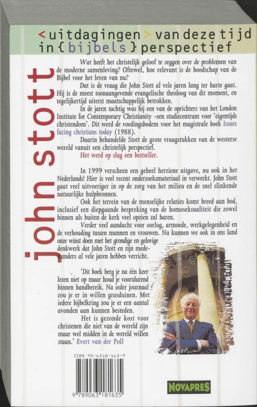 Achterkant van Uitdagingen van deze tijd in bijbels perspectief