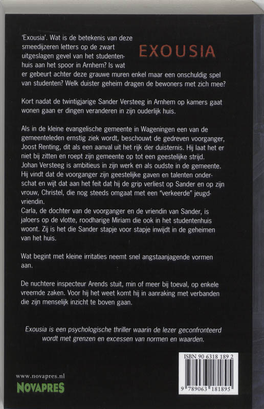 Achterkant van Exousia