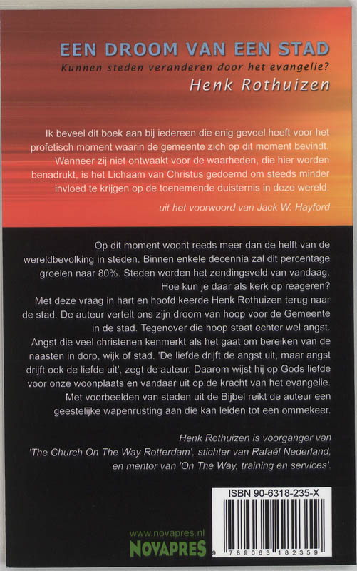 Achterkant van Een droom van een stad