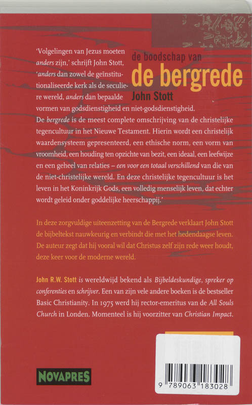 Achterkant van De boodschap van de bergrede
