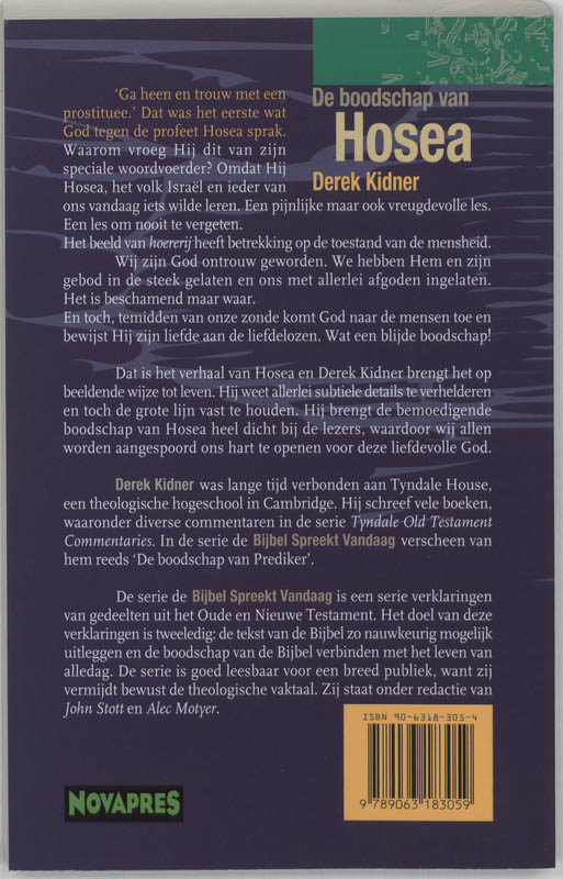 Achterkant van De boodschap van Hosea