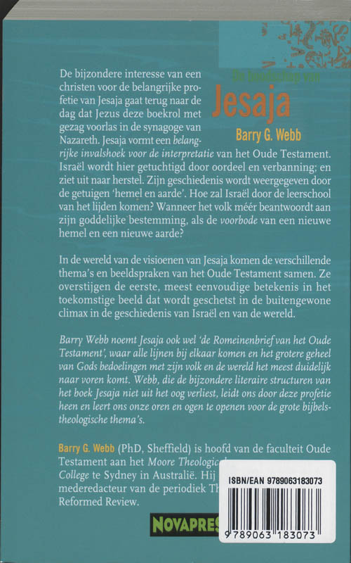 Achterkant van De boodschap van Jesaja