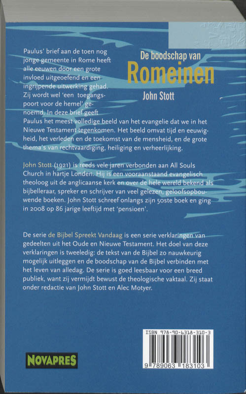 Achterkant van Boodschap van Romeinen
