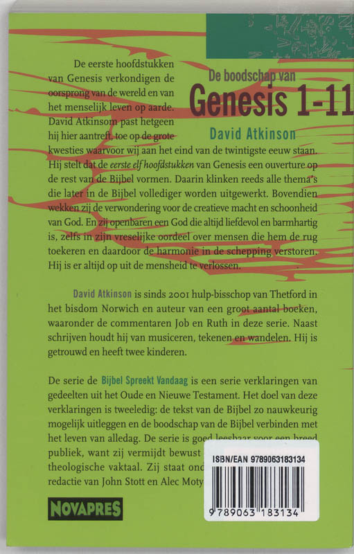 Achterkant van De boodschap van Genesis 1-11