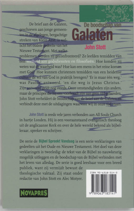 Achterkant van De boodschap van Galaten