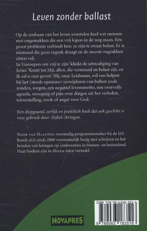 Achterkant van Geroepen om vrij te zijn