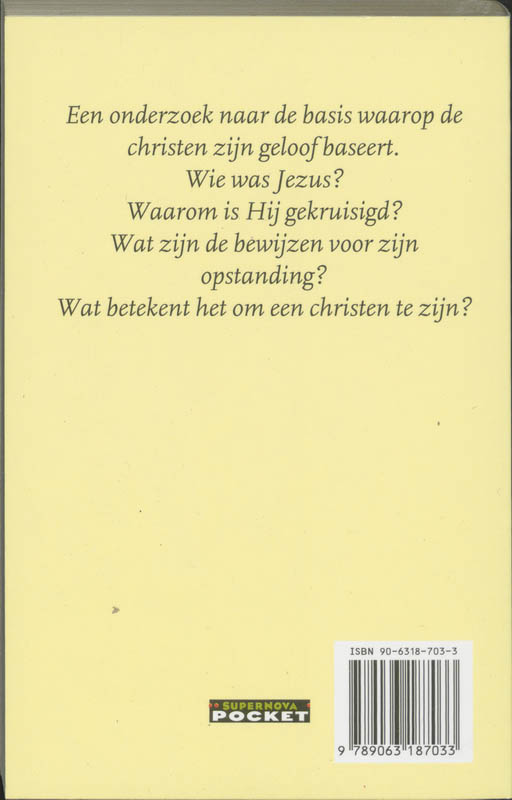 Achterkant van De basis van het bijbelse geloof