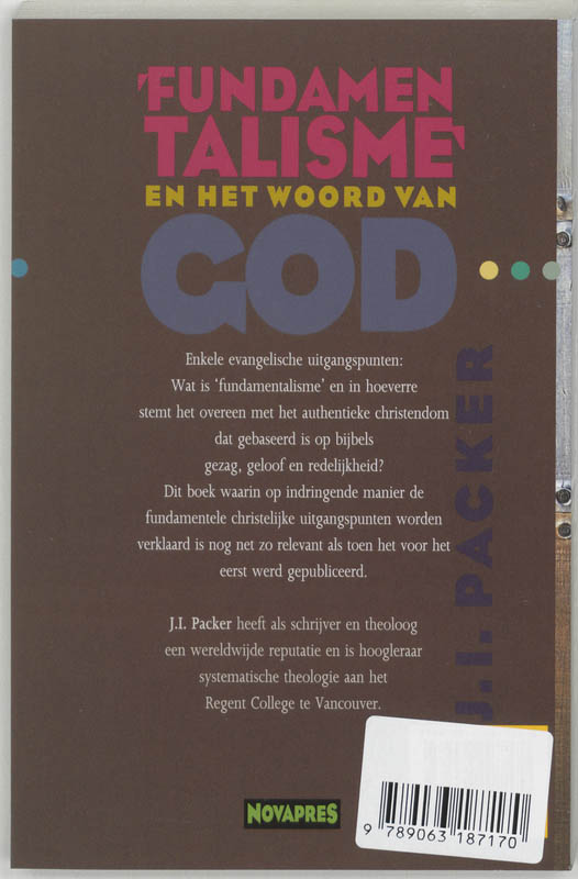 Achterkant van Fundamentalisme en het woord van God