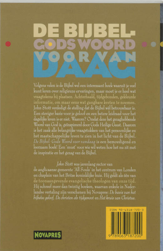 Achterkant van De Bijbel